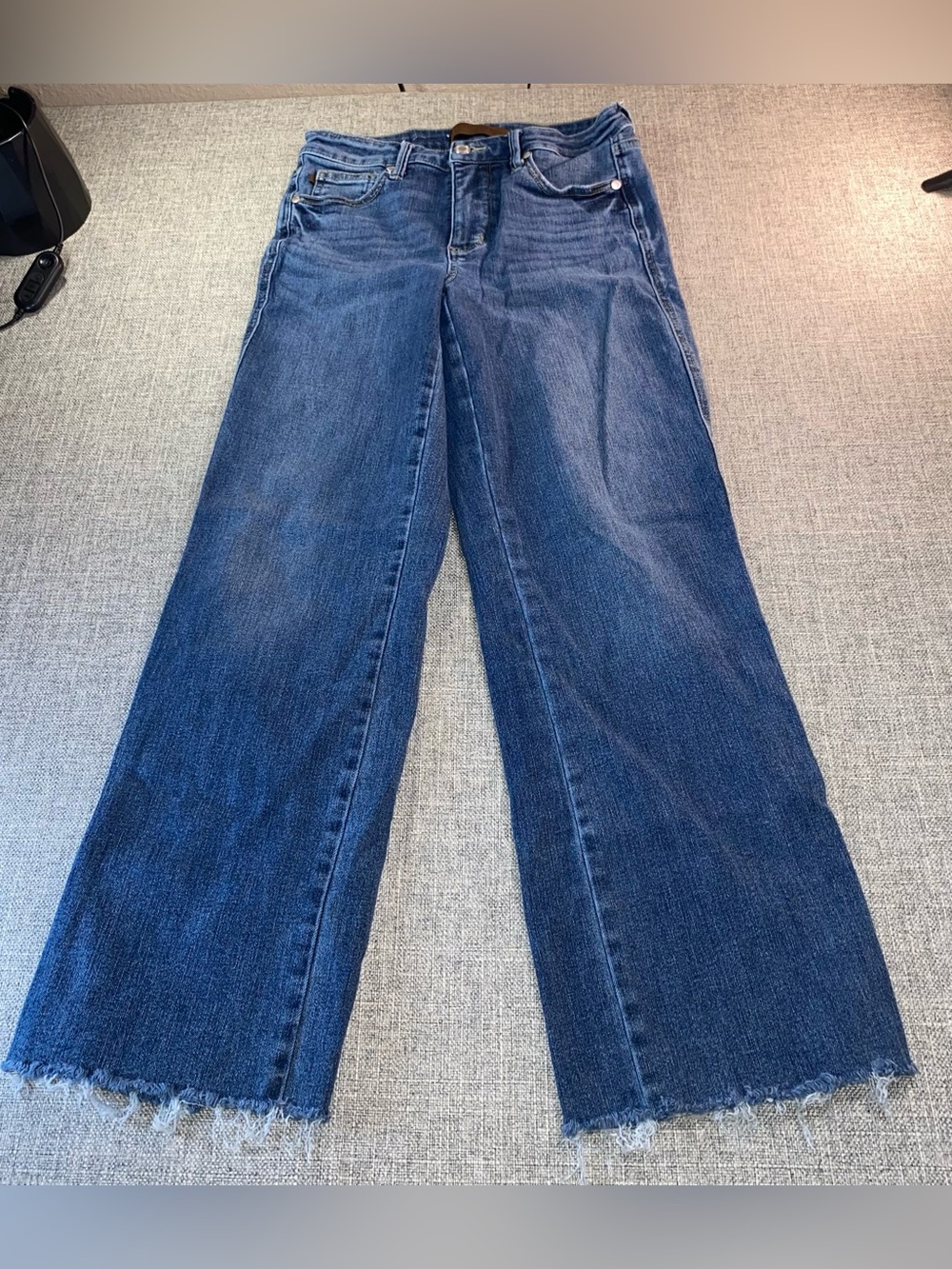 Judy Blue Jeans Women's Size 7/28 Denim Pants High Rise Straight Raw Hem Cowgirl